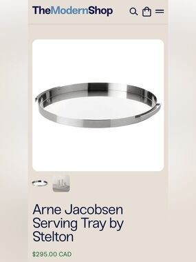 Vintage MCM Arne Jacobsen Serving Tray by Stelton